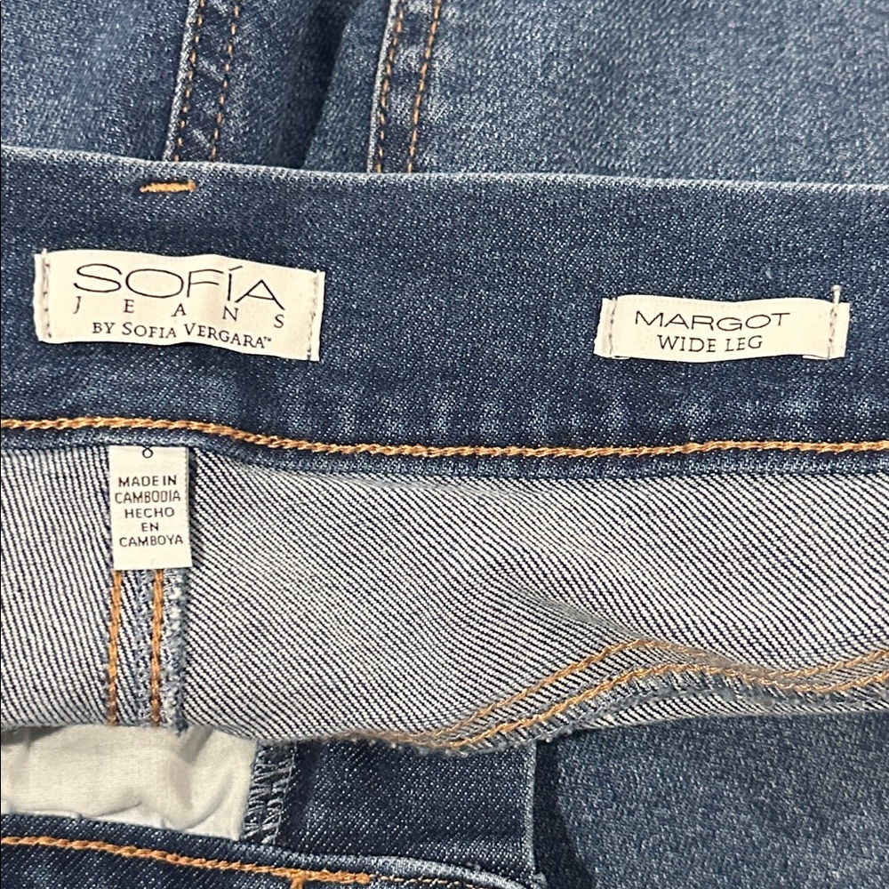 Sofia by Sofia Vergara Women's Margot Wide Leg High Rise Jeans Size 8 - Picture 11 of 12